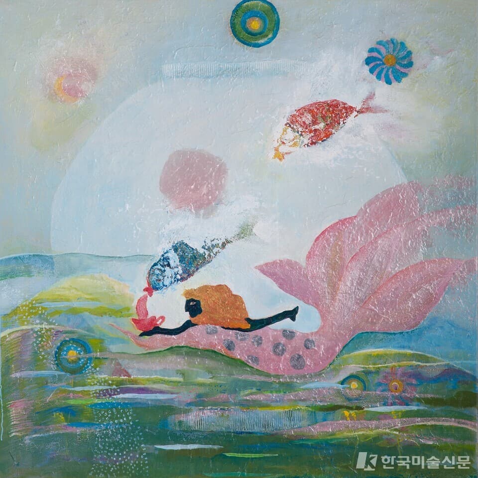 기적은누가 ㆍ116.8x116.8cm ㆍOil and acryl on hanji.
