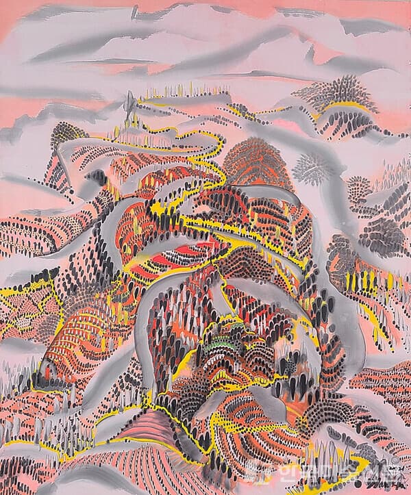 공점산수&nbsp;&middot; 화선지에 먹, 수간채색&nbsp;&middot; 162 * 135cm&nbsp;&middot; 2021년