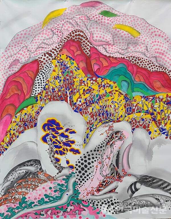 공점산수&nbsp;&middot; 화선지에 먹, 수간채색&nbsp;&middot; 80 * 65cm&nbsp;&middot; 2020년