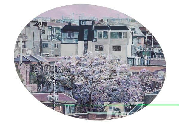 village_flower tree, 2017, &nbsp;타원40x30cm, acrylic on canvas