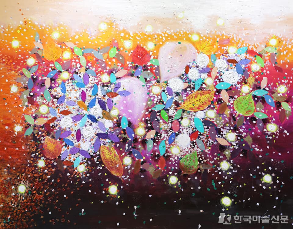 Conversation of Grass1012&nbsp; 풀들의 대화 Mixed media 116.7&times;91cm&nbsp; 2019