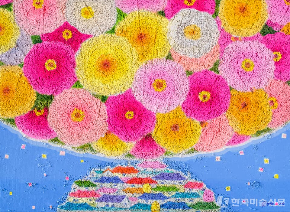 달이 꽃이어라, 33.3x45.5cm, mixed media, 2019