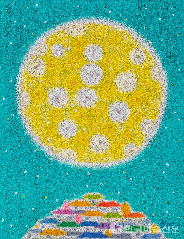 달이 꽃이어라, 41.0x31.8cm, mixed media, 2019