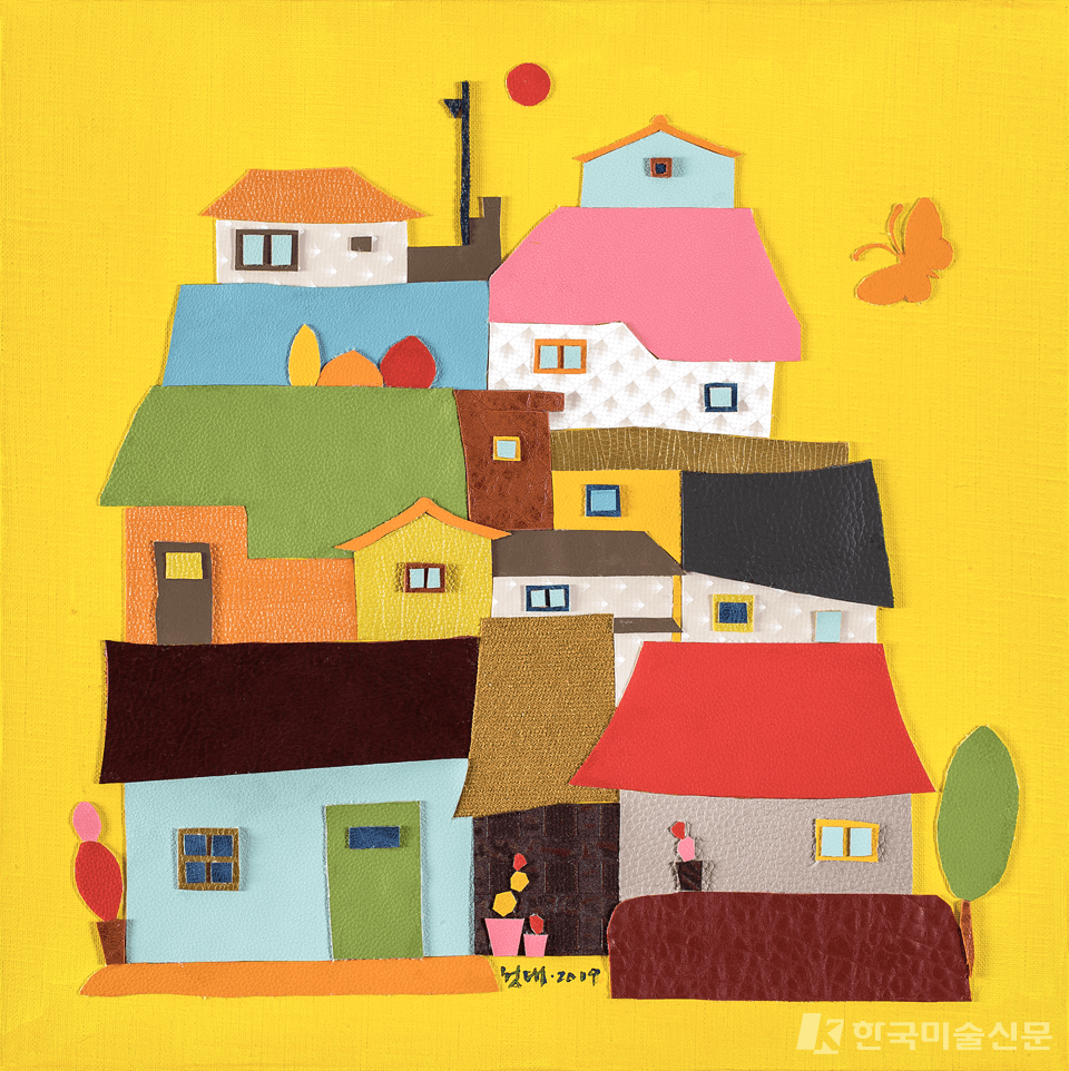 달이 꽃이어라, 45.5x45.5cm, mixed media, ㄱ2019