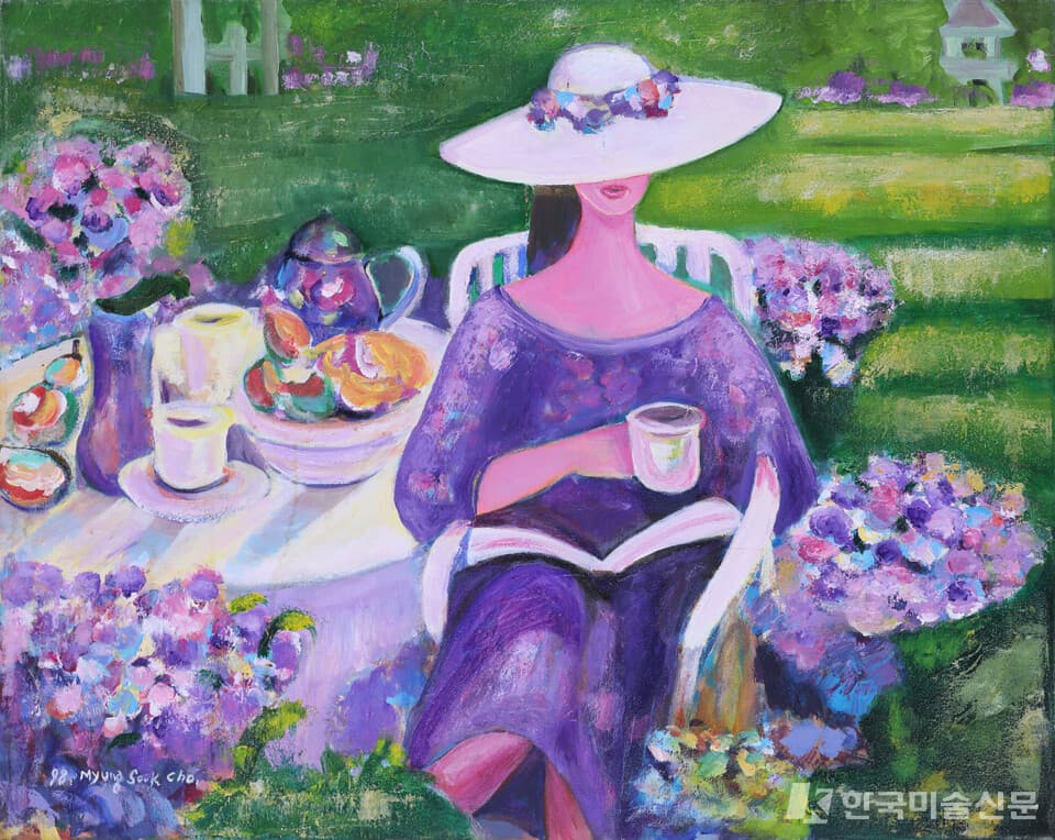 SPRING TEA TIME_ &nbsp;61x76cm_oil on canvas_1998
