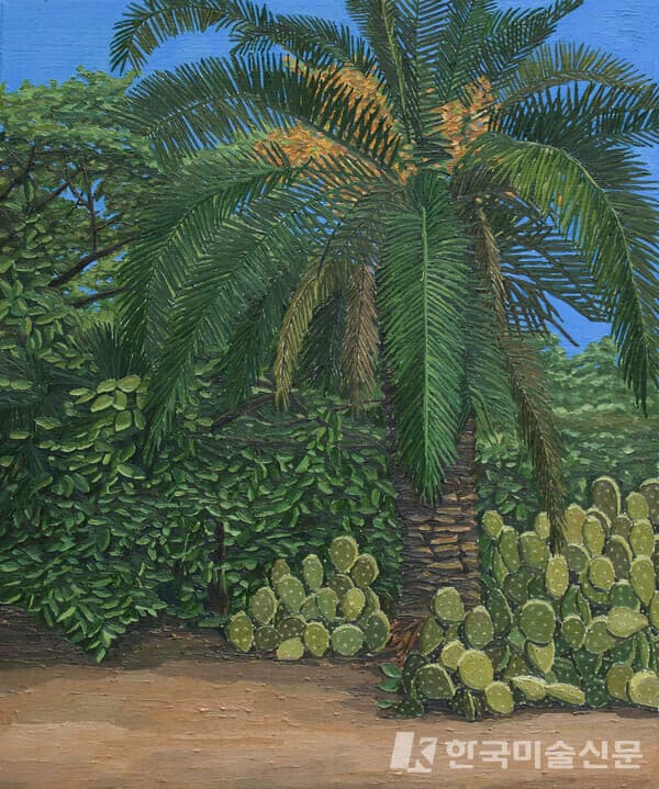 정인혜, Palm tree, Oil on Canvas, 2022 (사진=레지나갤러리 제공)