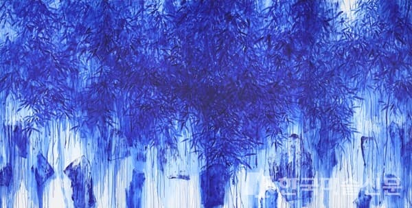 김선형, 가든 블루, 천에 혼합재료, 2018. 출처=제주도립미술관.