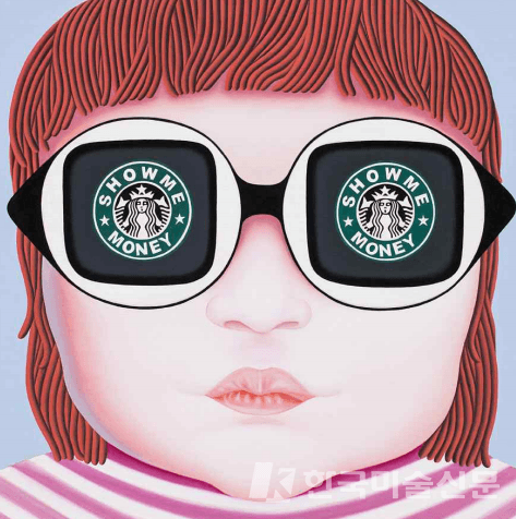 최윤정 show me the money (pop kids) oil on canvas 53x53cm, 2014