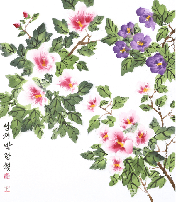 우리의 아름다운꽃60x70cm 화선지에 수묵담채, 한국화 물감 2021​