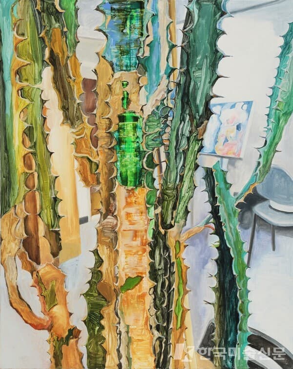 하소영 Here I am-cactus 90.9x72.7acrylic on canvas 2021