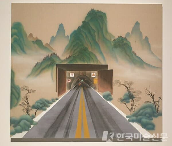 박형주터널, 린넨에 혼합재료, 120x163cm, 2012