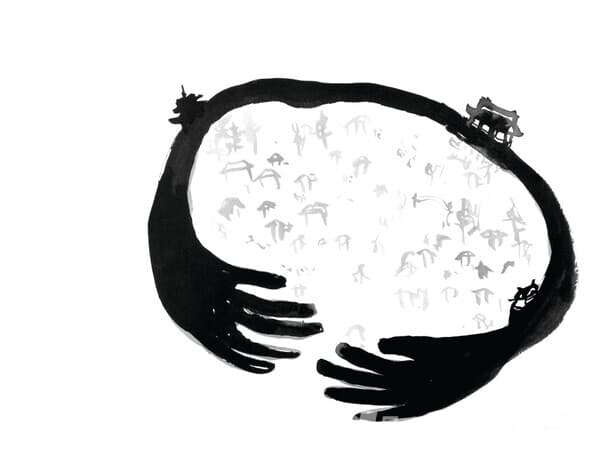 라켈 셈브리사랑하는 나의 행궁동, 종이에 먹, 2014