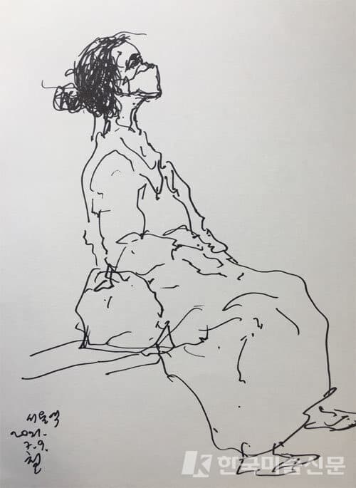 권순철 작가가 서울역을 찾아가 그린 &lsquo;서울역&rsquo;.&nbsp;