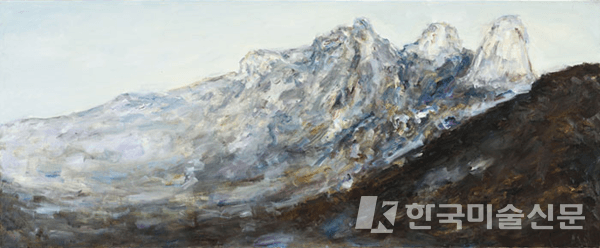 북한산 잔설, Remaining Snow of Bukhan Mountian, 2006, Oil on canvas, 90x220cm