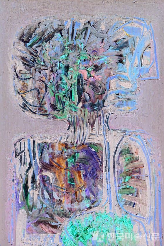 강용운, 예술가, 1957, 목판에 유채, 33.3x24.2㎝. [사진 학고재]