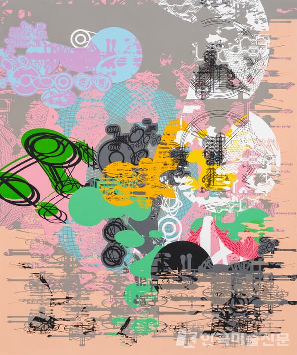 ▲ The Fortress of Sense (H 16), 2022, Acrylic on panel, 240 x 200 cm 사진=PKM갤러리