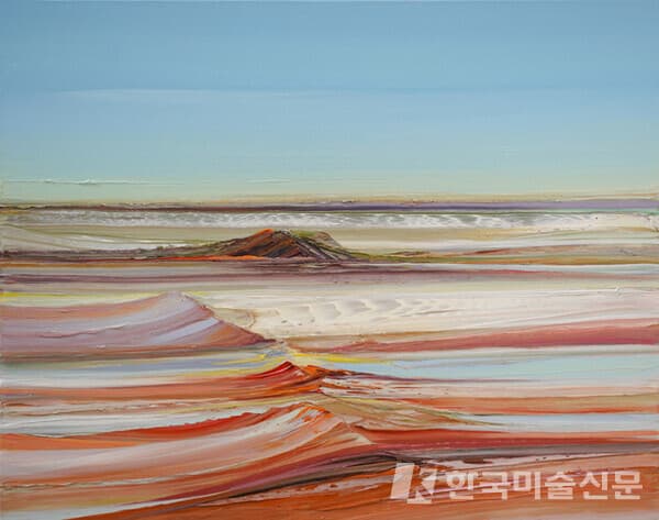 ▲&nbsp;김혜선, 물소리, 바람소리 2022-1Oil on Canvas, 72.7 x 90.9cm, 2022
