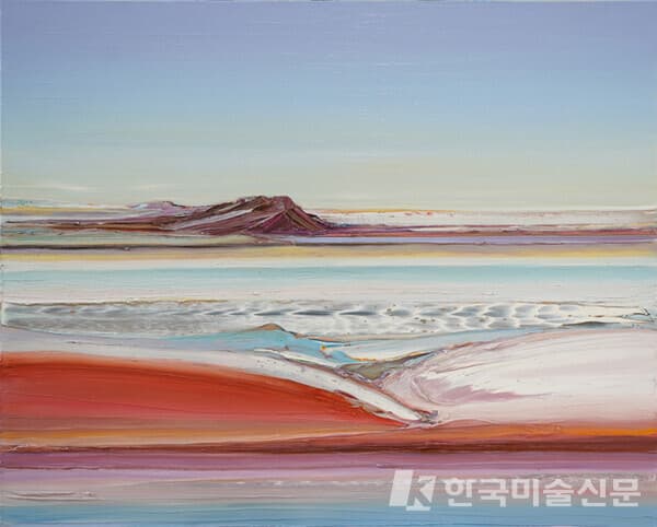 ▲&nbsp;김혜선, 물소리, 바람소리 2022-3Oil on Canvas, 72.7 x 90.9cm, 2022&nbsp;