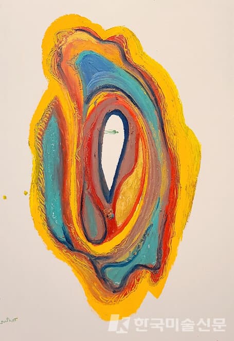 ▲&nbsp;변우리, 마주하다종이에 오일파스텔, 29.7 x 21.0cm, 2021&nbsp;