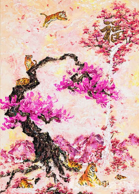 ▲&nbsp;이진이, 도원 속 그들Mixed Media on Canvas, 90.9 x 65.1cm, 2022