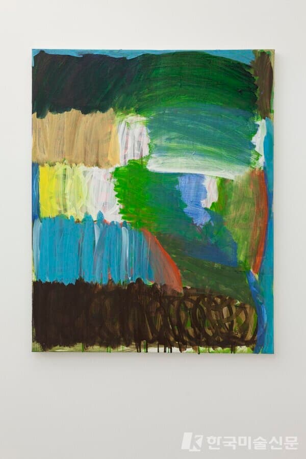 정현두, 얼굴로 그린 그림 4, 2021, 캔버스 위에 유화, 90.3x72.5