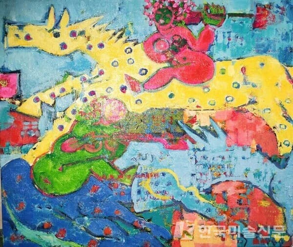 꿈의 강2. 캔버스에 유채, 아크릴46x53cm (10호), 2016
