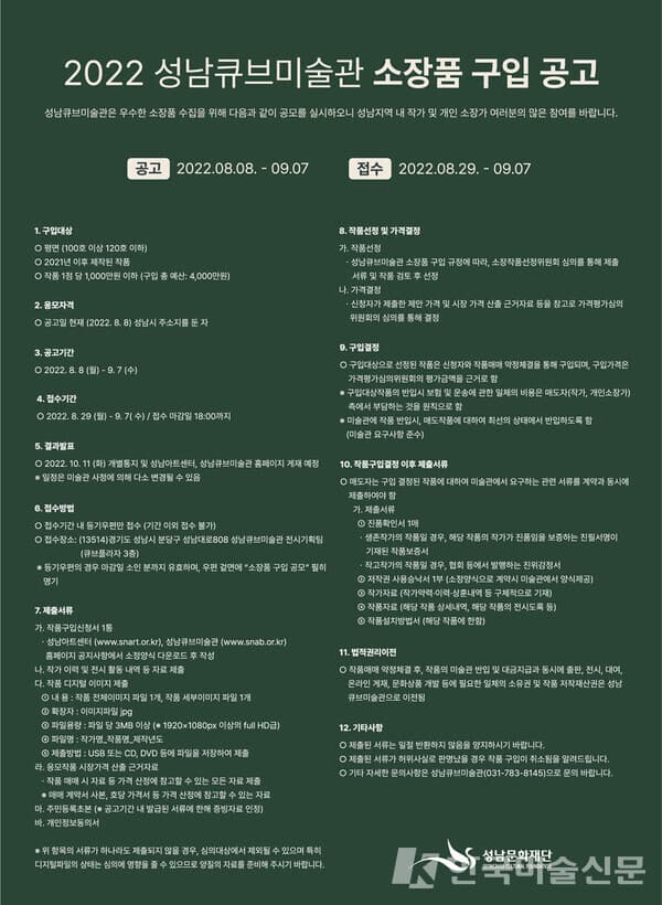 성남큐브미술관, 소장품 구입