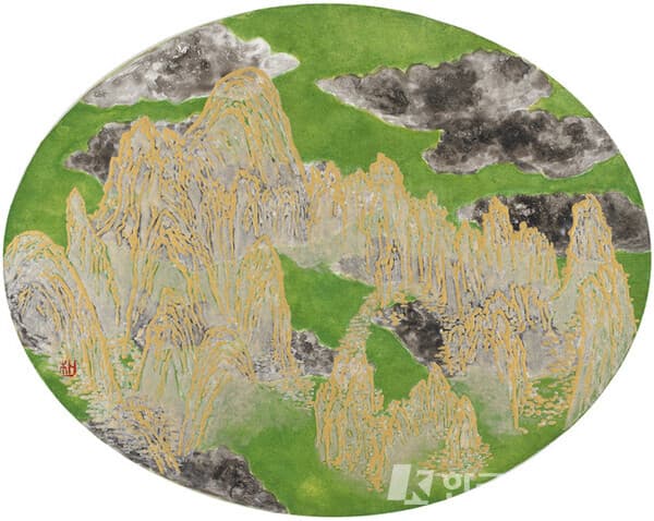 ▲ 박소영, 유어산수(遊於山水)22-0340 x 50cm, 장지에 수묵, 안료, 2022 (사진=갤러리 도스)