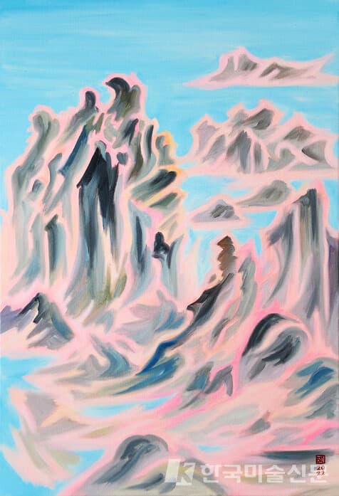 ▲ 희랑, 현무산수60 x 41cm, 캔버스에 유화, 2022