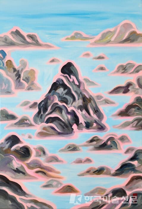 ▲ 희랑, 현무산수60 x 41cm, 캔버스에 유화, 2022