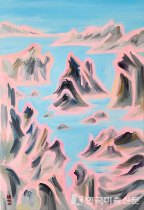▲ 희랑, 현무산수60 x 41cm, 캔버스에 유화, 2022