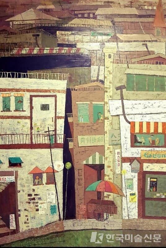 기억속으로. 캔버스에 석회, 유채162x121cm (100호), 1997