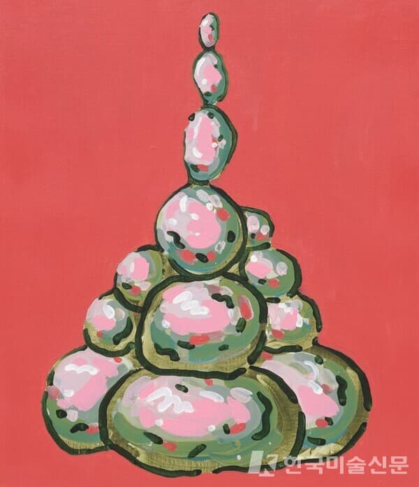 믿음의 돌탑 02. 캔버스에 아크릴53x44cm (10호), 2021 (사진=작가 인스타)