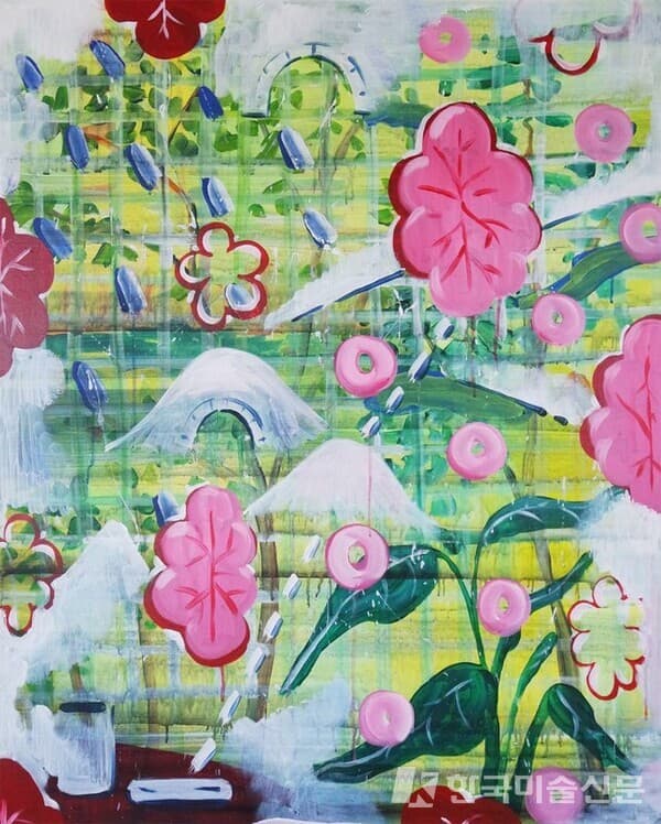 꽃길만. 종이에 아크릴 91x73cm (30호), 2019 (사진=작가 인스타)