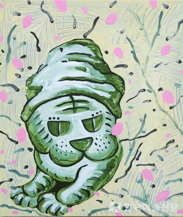 해태의 봄날.&nbsp;캔버스에 아크릴53x45cm (10호), 2021