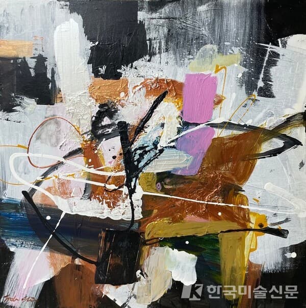untitled&nbsp;캔버스에 아크릴, 혼합 재료91x91cm (50호), 2014
