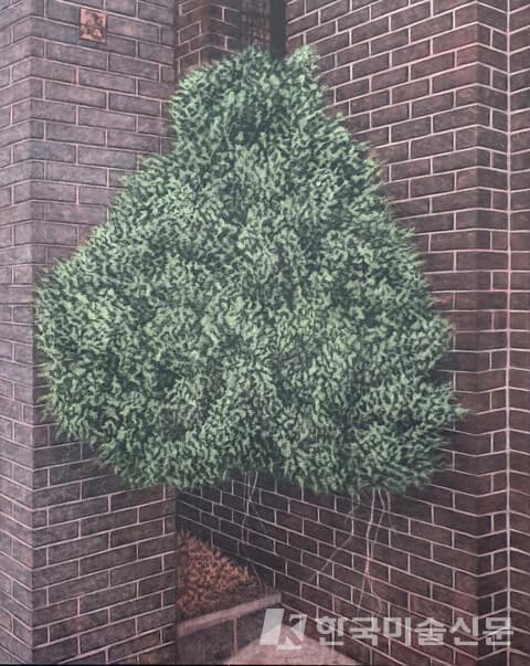 ▲ 이성경, 이식된 풍경 22-1Charcoal, Color on Korean Paper165 x 130cm, 2022