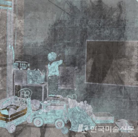 ▲ 장민경, 모든 곳이 스케치북Ink and Color on Korean Paper130 x 130cm, 2021