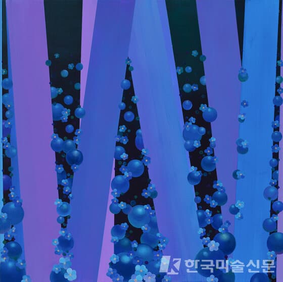▲&nbsp;신윤영,&nbsp;Ribbon series65 x 65cm, Acrylic & Oil on Canvas, 2022 (사진=TOTAL ART GALLERY)