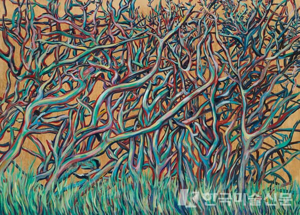 ▲ 권인경, 넘어진 자리 3한지에 수묵, 아크릴, 61 x 83cm, 2021 (사진=도로시 살롱)