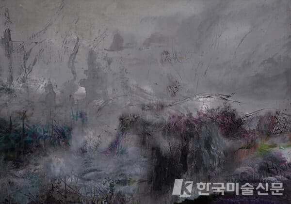 ▲ 정수모, 세브르 풍경 Sevres landscape84.1 x 56cm, 종이, 아크릴, 2021