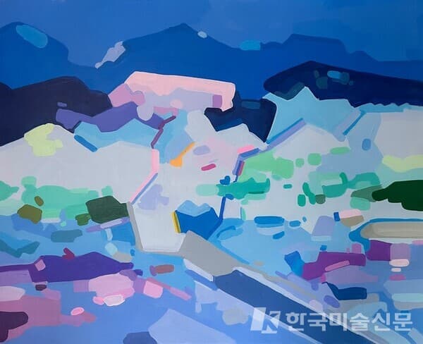 자동기술 색채지도 no.10&nbsp;캔버스에 아크릴65x80cm (25호), 202 (사진=작가 sns)