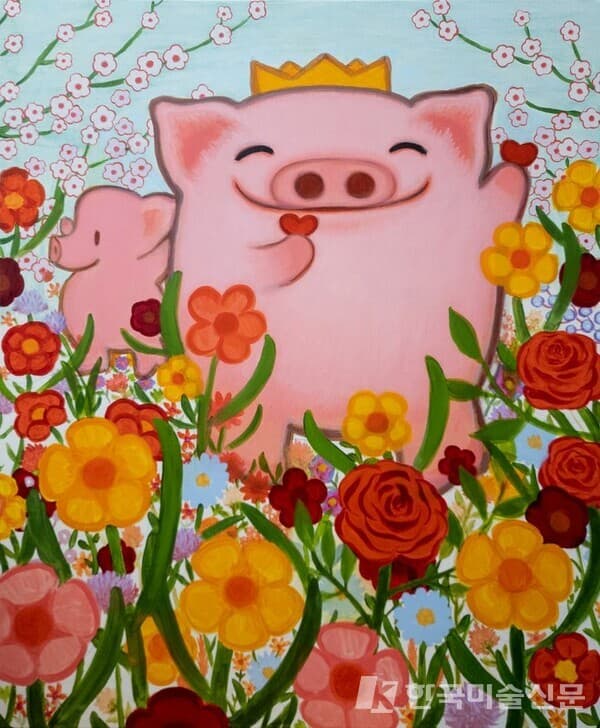 즐거운 날&nbsp;캔버스에 유채, 아크릴73x61cm (20호), 2022 (사진=작가 SNS)