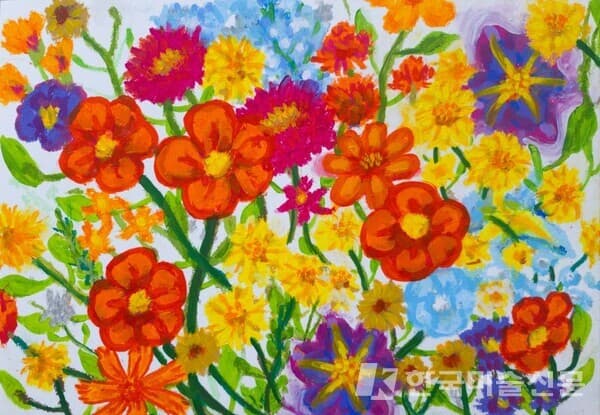 행복한 날들&nbsp;종이에 유채, 오일파스텔21x30cm (3호), 2022 (사진=작가 SNS)