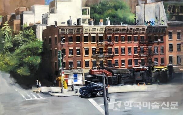 하이라인의 오후_Afternoon at The High Line&nbsp;캔버스에 유채33x53cm (10호), 2021 (사진=작가 SNS)