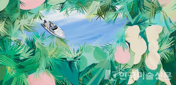 손모아Son Moah, Walking in the forest,100.5X50cm,2022