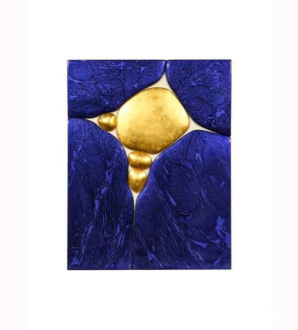Formation - 1, Carbon, Real Gold Leaf, Wood, 2022
