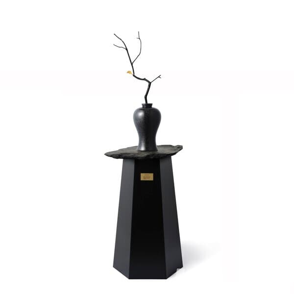 Carbonism - Goryeo celadon . Black, Carbon, Real Gold Leaf, Steel, Mixed Media, 2022