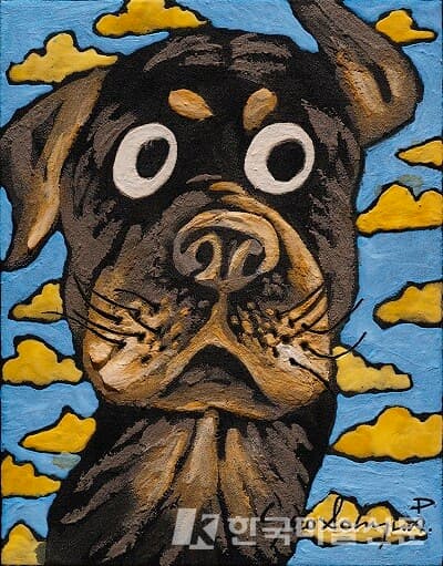 My friend Franky34.8x27.3cm 캔버스에 석채,과슈,혼합재료 2022