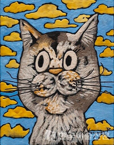 My friend Kimchi34.8x27.3cm 캔버스에 석채,과슈,혼합재료 2022